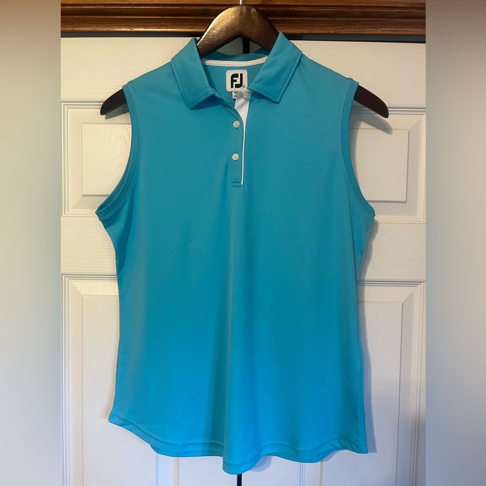 Women’s FootJoy Sleeveless Golf Polo, Large, Blue